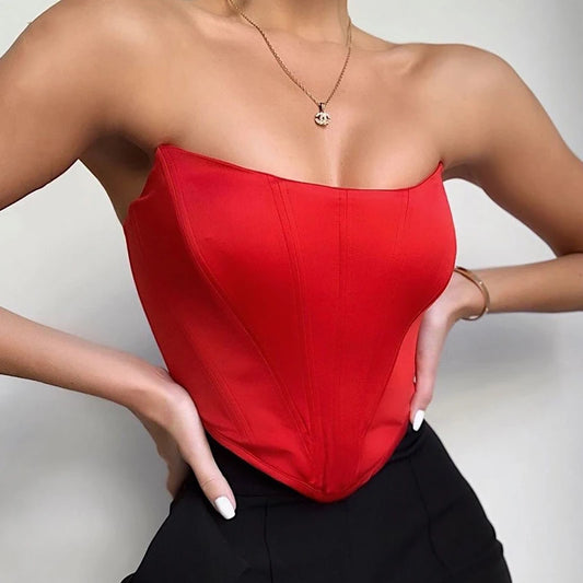 Sleeveless Off Shoulder Velvet Fashion Sexy