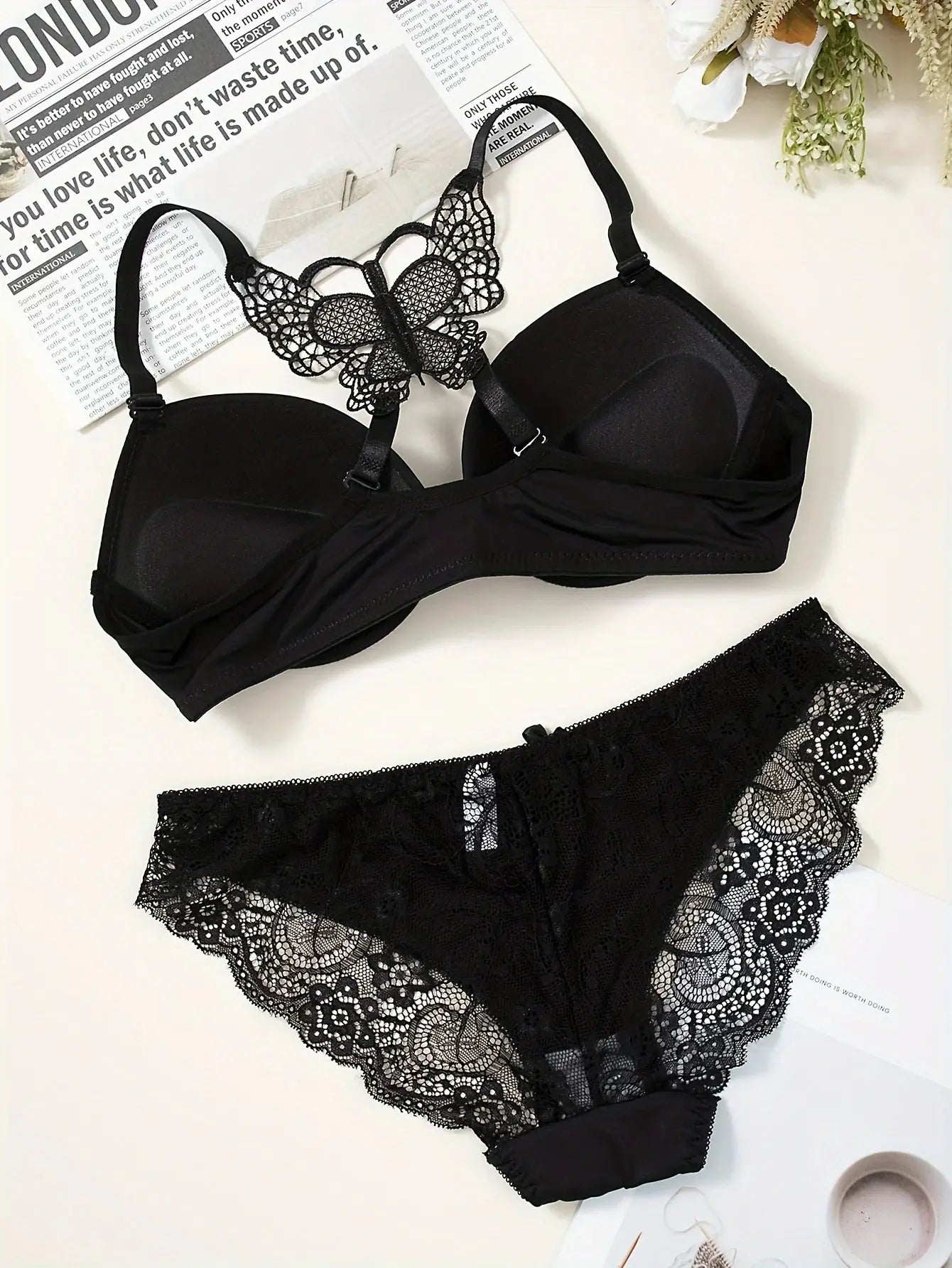 1 Piece Lace Stitching Bra